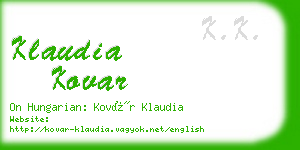 klaudia kovar business card
